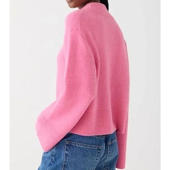 J Crew Pink Chunky Knit Crewneck Sweater Supersoft Yarn Wool Alpaca Size XL - Picture 2 of 11